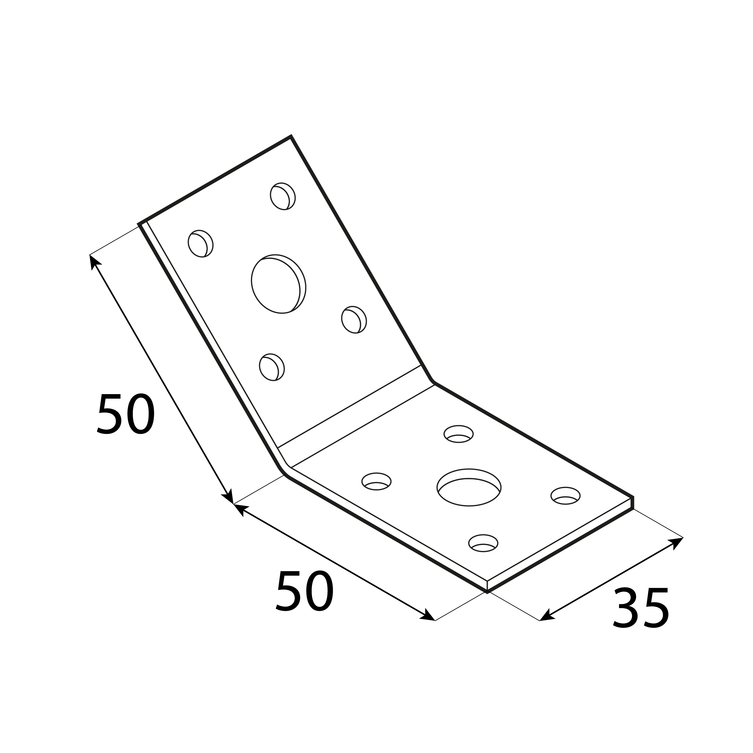 Winkelverbinder 135° gleichschenklig Schräganschluss Holzverbinder feuerverzinkt - KLR 1 | 50x50x35 mm | 2,5 mm Zimmermannswinkel 135⁰ gleichschenklig KLR 1, 50x50x35 mm, 2,5 mm, 50x50x35x2,5 mm, silber, DX51D Baustahl, Schuss 2.
