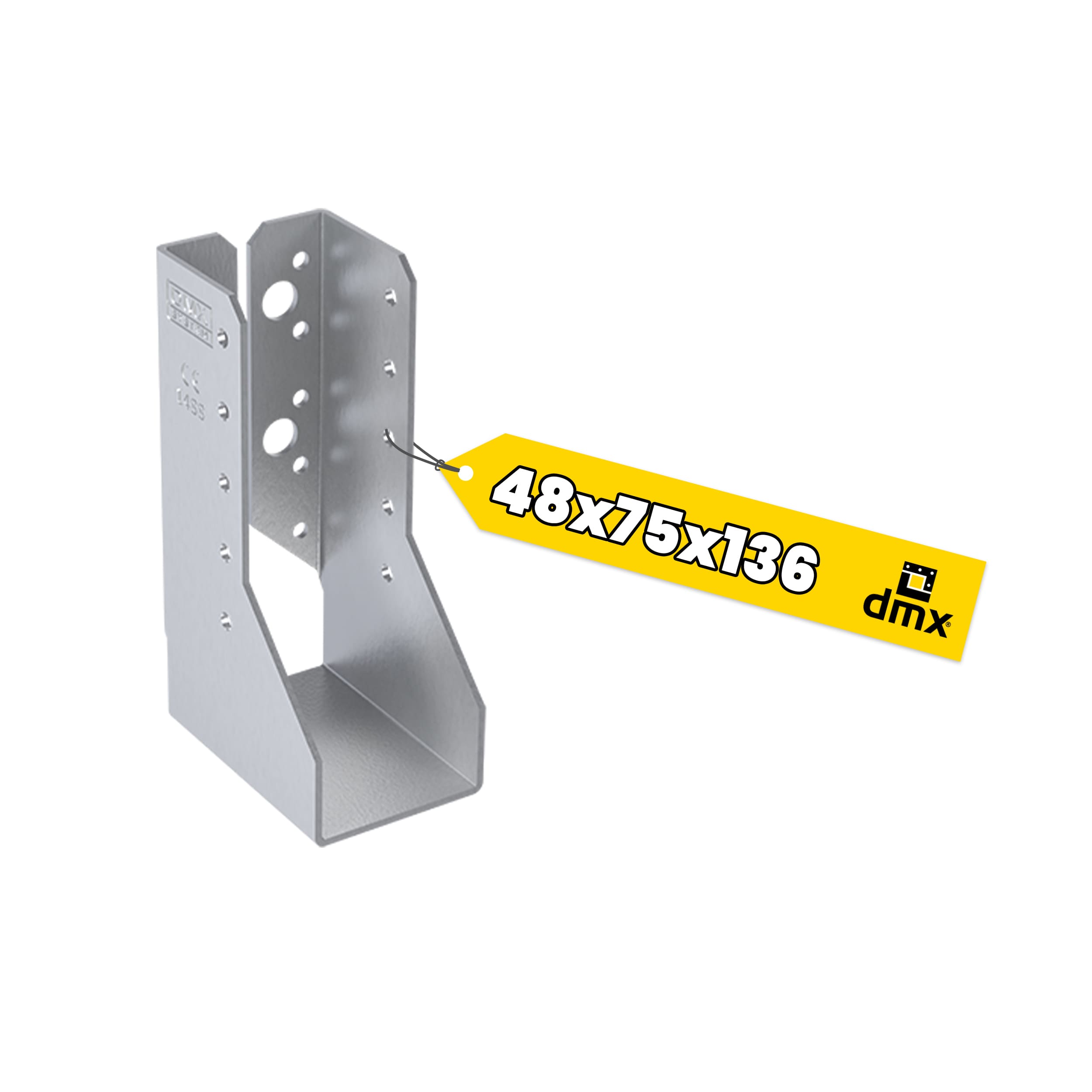 Balkenschuh Innen Balkenträger innenliegend Trägerschuh - WBZ 54 | 48x136x75 mm | feuerverzinkt Balkenaufhänger, Holzbalkenhalter, gebogen WBZ 54, 48x136x75 mm, silber, 48x136x75x2,0 mm, DX51D Baustahl, Produktfoto.