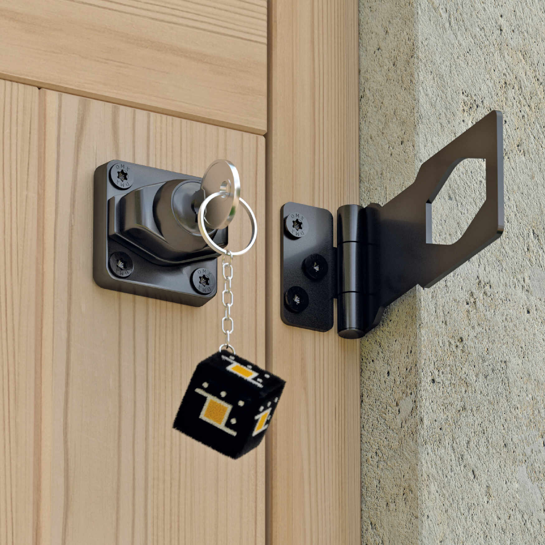 Schlüsselschloss für Gartentore - WHK | schwarz | 140 mm Klappschlüsselschloss für WHK-Tor, schwarz, 120 mm, 120x40 mm, Baustahl DC01 1.
