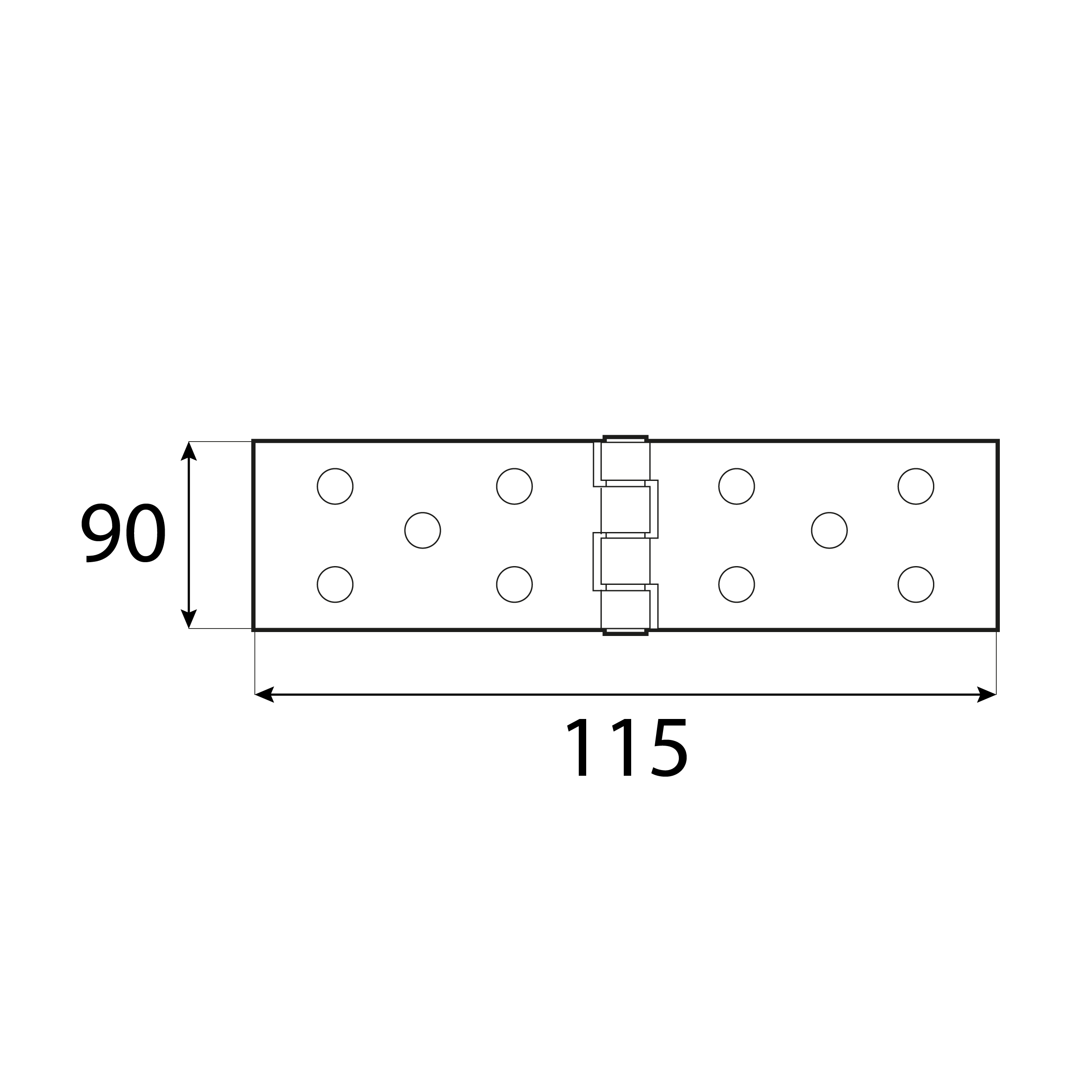 Zawias płaski budowlany splatany - Z 115/90 | 115 mm | Złoty | 90 mm