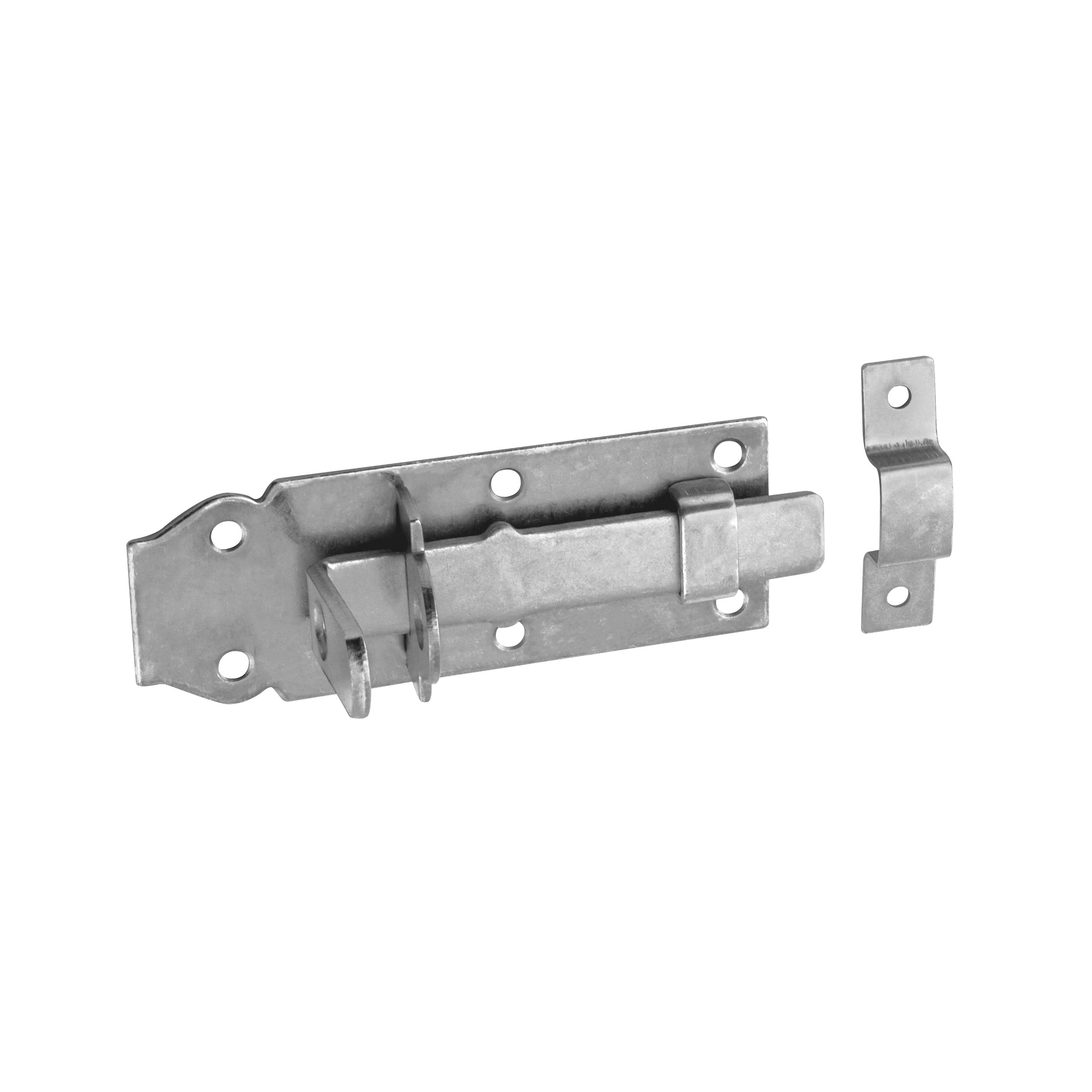 Abschließbarer Schlossriegel mit geradem Riegel für Gartentore - WZP | silber | 45 mm Riegelschloss mit geradem Riegel für WZP-Tore, silber, 120 mm, 120x45x5,0 mm, DC01 2 Baustahl.