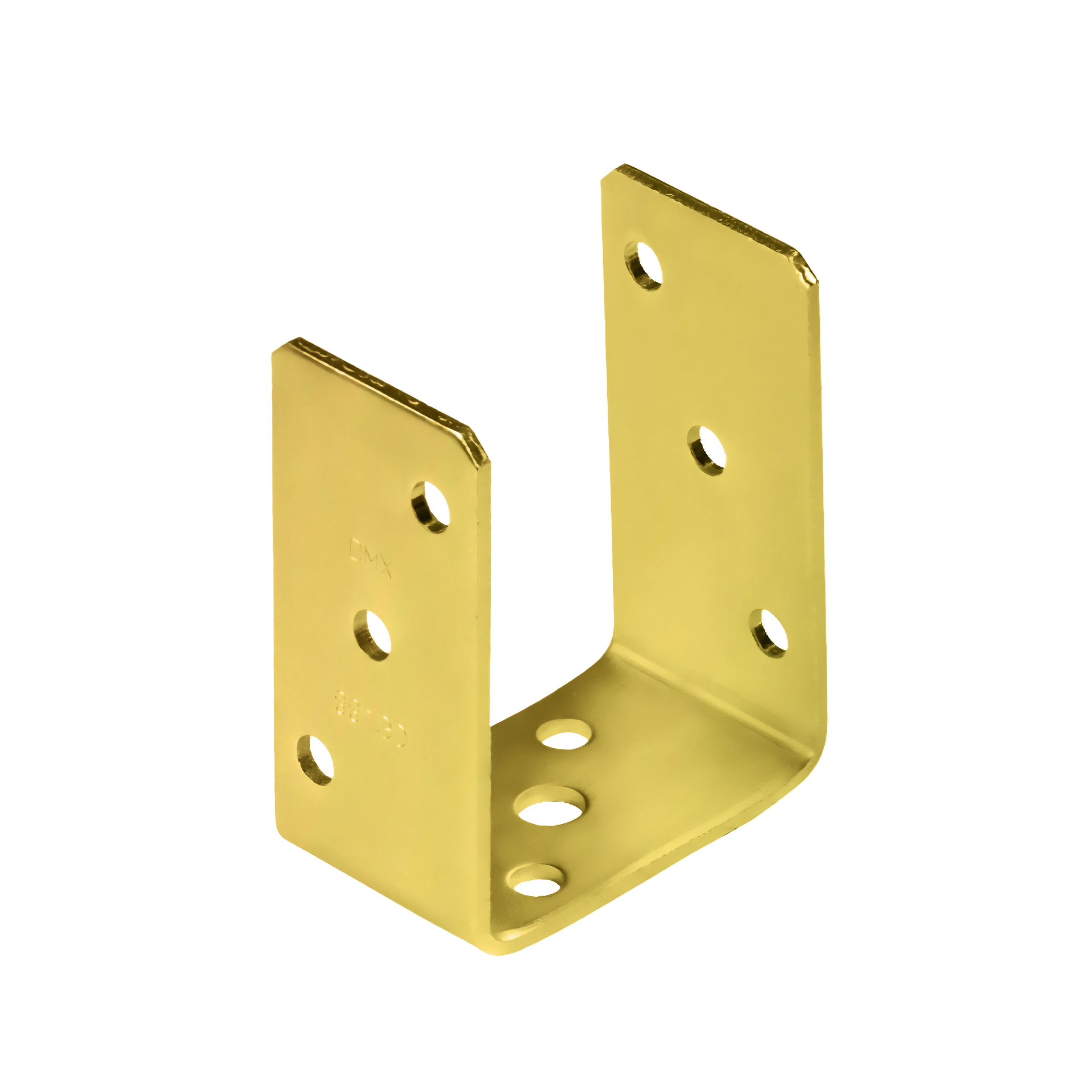Pfostenträger zum aufdübeln U-Form universal - PSO | 90 mm | Gold Säulenfußanker zum Verschrauben mit Beton, Typ U, Universal PSO, 90 mm, gold, 91x120x60x4,0 mm.
