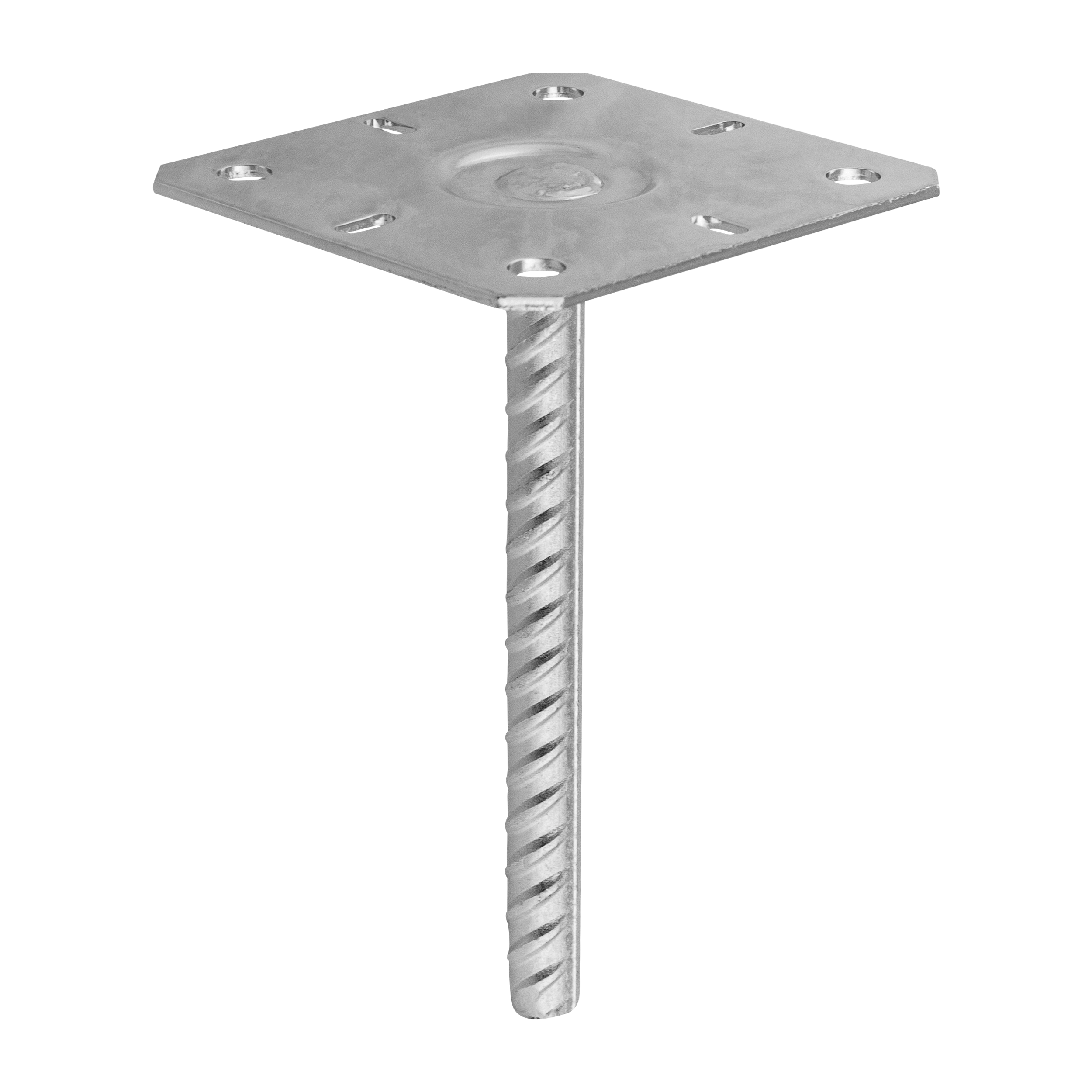 Flacher Pfostenträger zum Aufdübeln Pfostenanker Stützen Betonanker - PPS | 140-160 mm | verzinkt Mastfuß-Flachbetonanker PPS, 140-160 mm, 130x205 mm, Elementsatz.