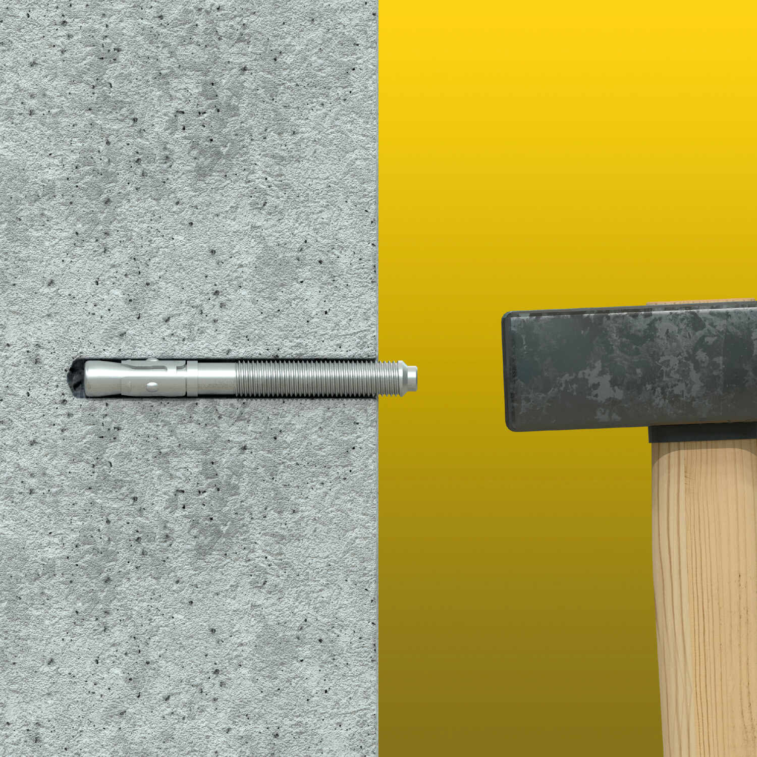Bolzenanker Beton Sechskantkopf - PBK | M10 x 80 mm | verzinkt | 50 Stk. Mechanische Ringanker für PBK-Beton, M10x80 mm, silber, 50 Stk., 10x80 mm, gehärteter Kohlenstoffstahl 3.