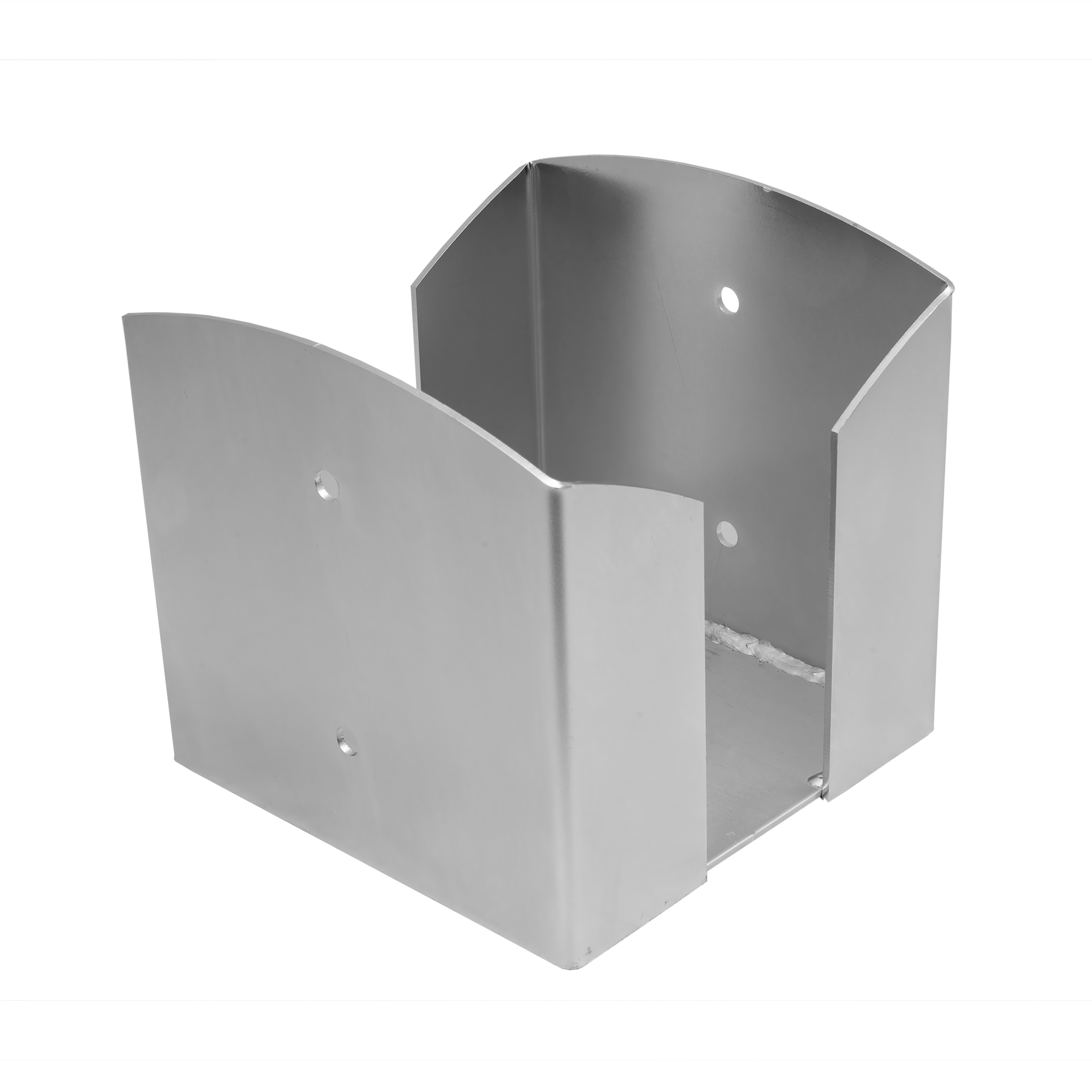 Podstawa słupa kotwa przykręcana podwójna prostokątna - PSPW | 200 mm | Srebrny