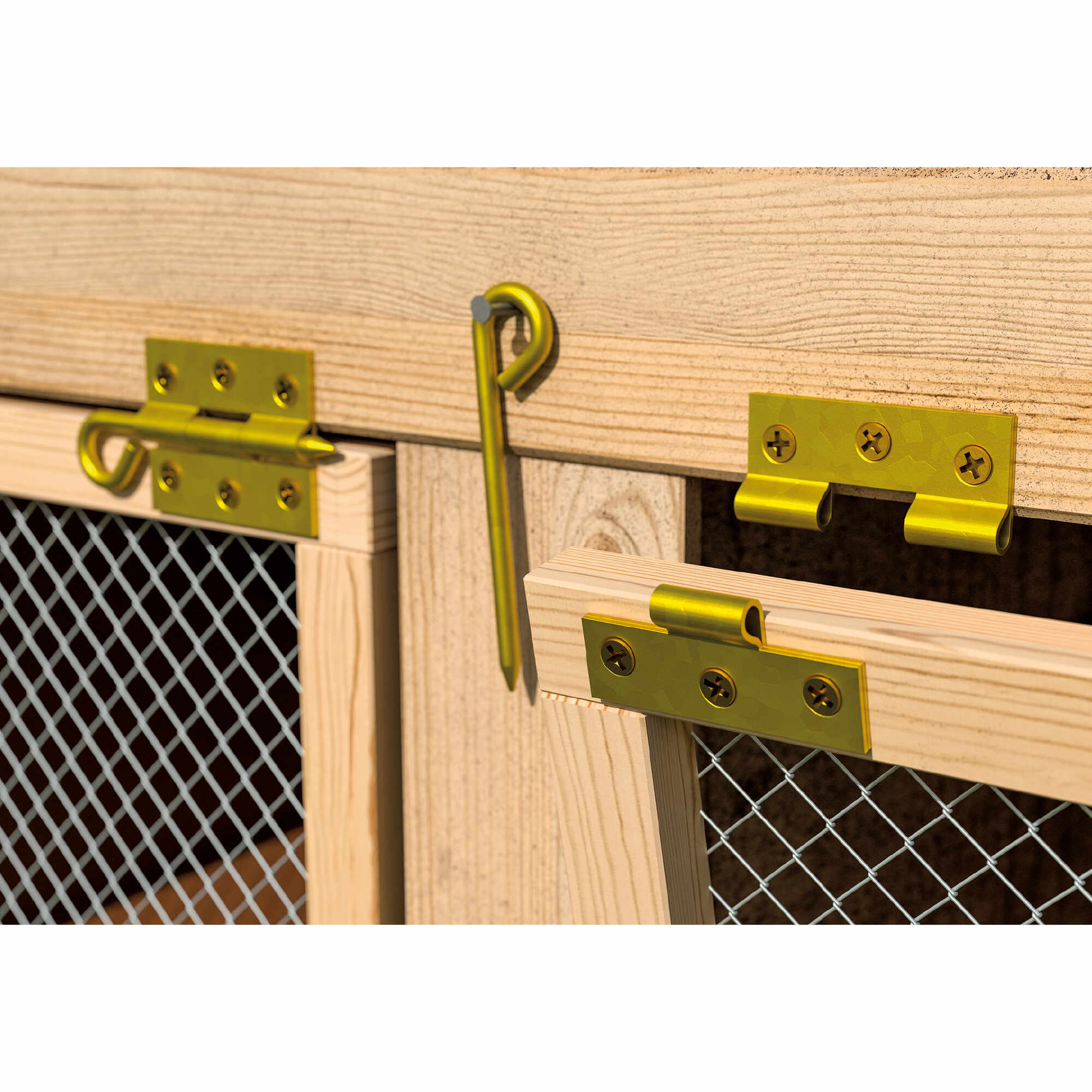 Zawias płaski budowlany splatany rozłączny - ZMS | złoty | 70x55 mm