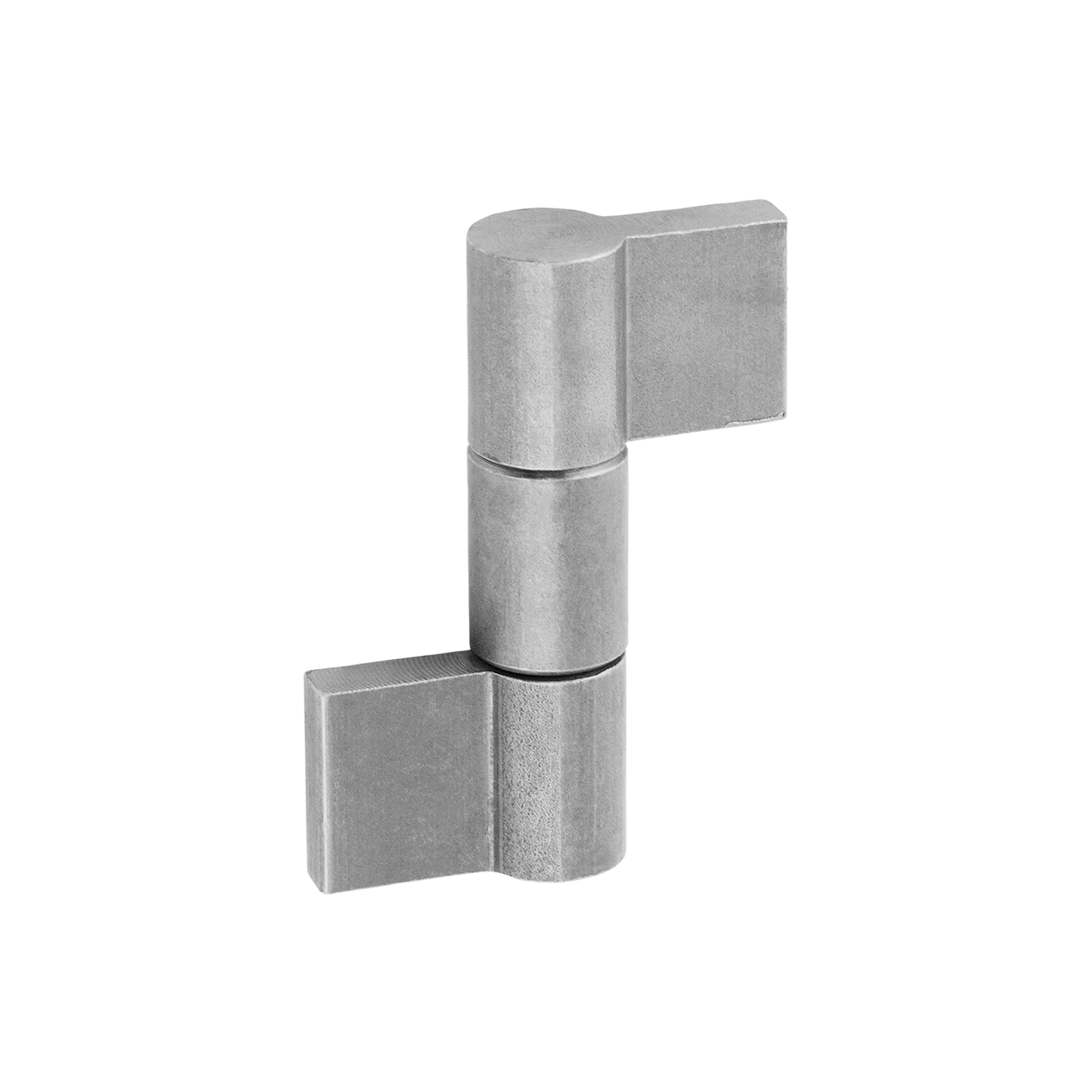 Gedrehtes Anschweißscharnier dreiteilig - ZASK | Ø 20 | 84 mm Dreiteiliges gedrehtes Scharnier zum Anschweißen für das Schlupftor ZASK 20/31, 21 mm, Stahl, 20x84x31 mm, Schuss 2.