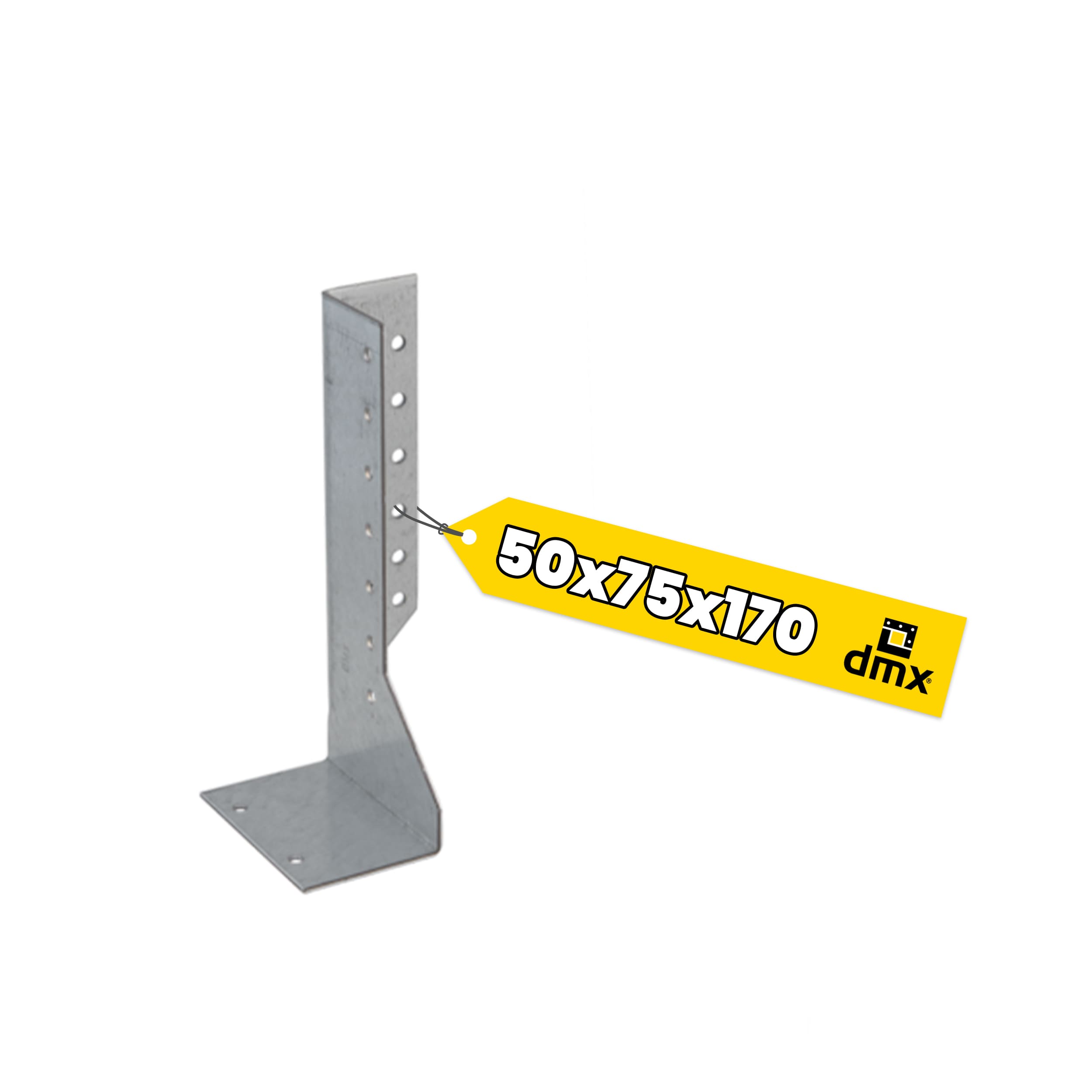 Wieszak belki dzielony prawy - WBD 170 P | 50x170x75 mm | Srebrny