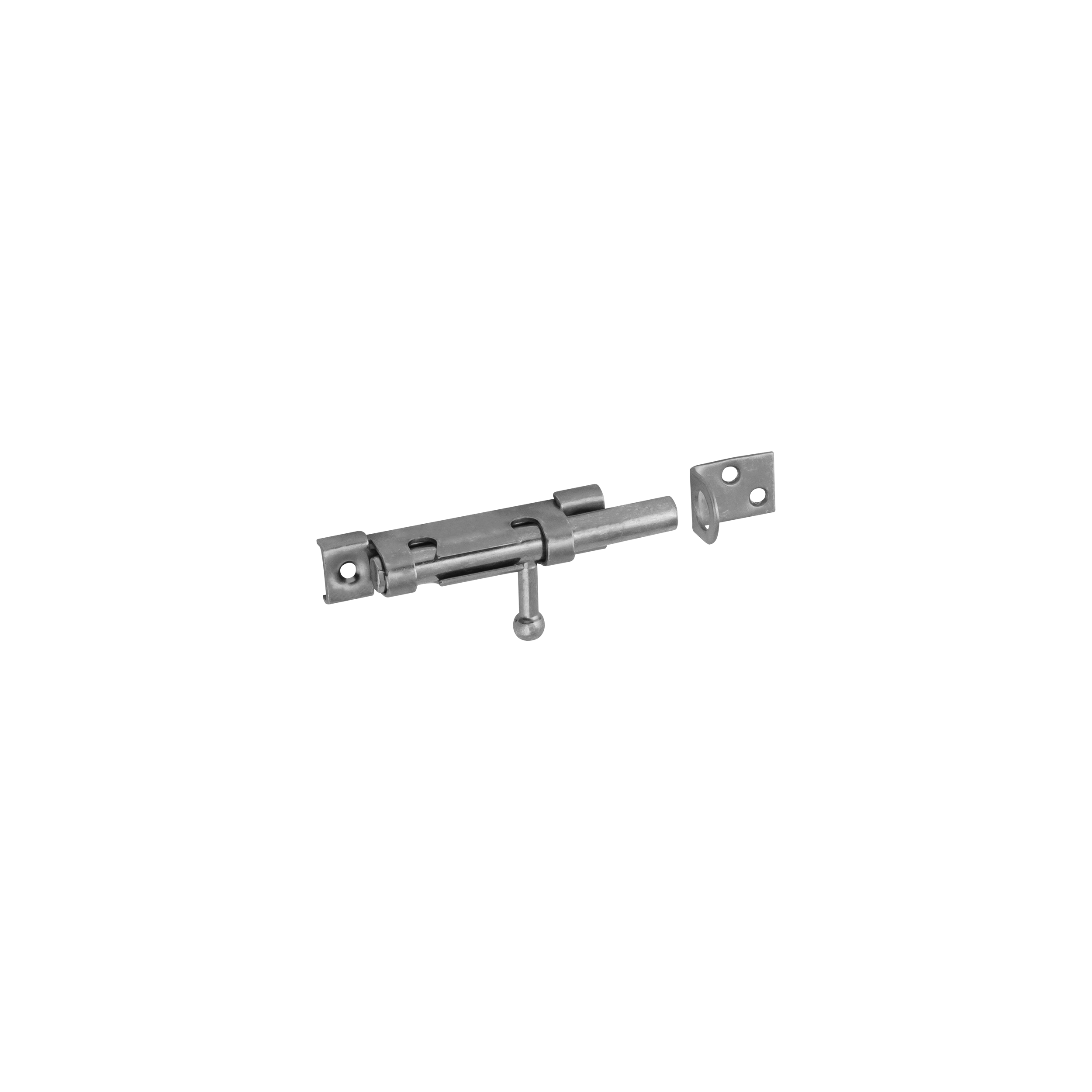 Riegel mit Rundriegel WOS 70, 70 mm, silber, 70x10 mm.