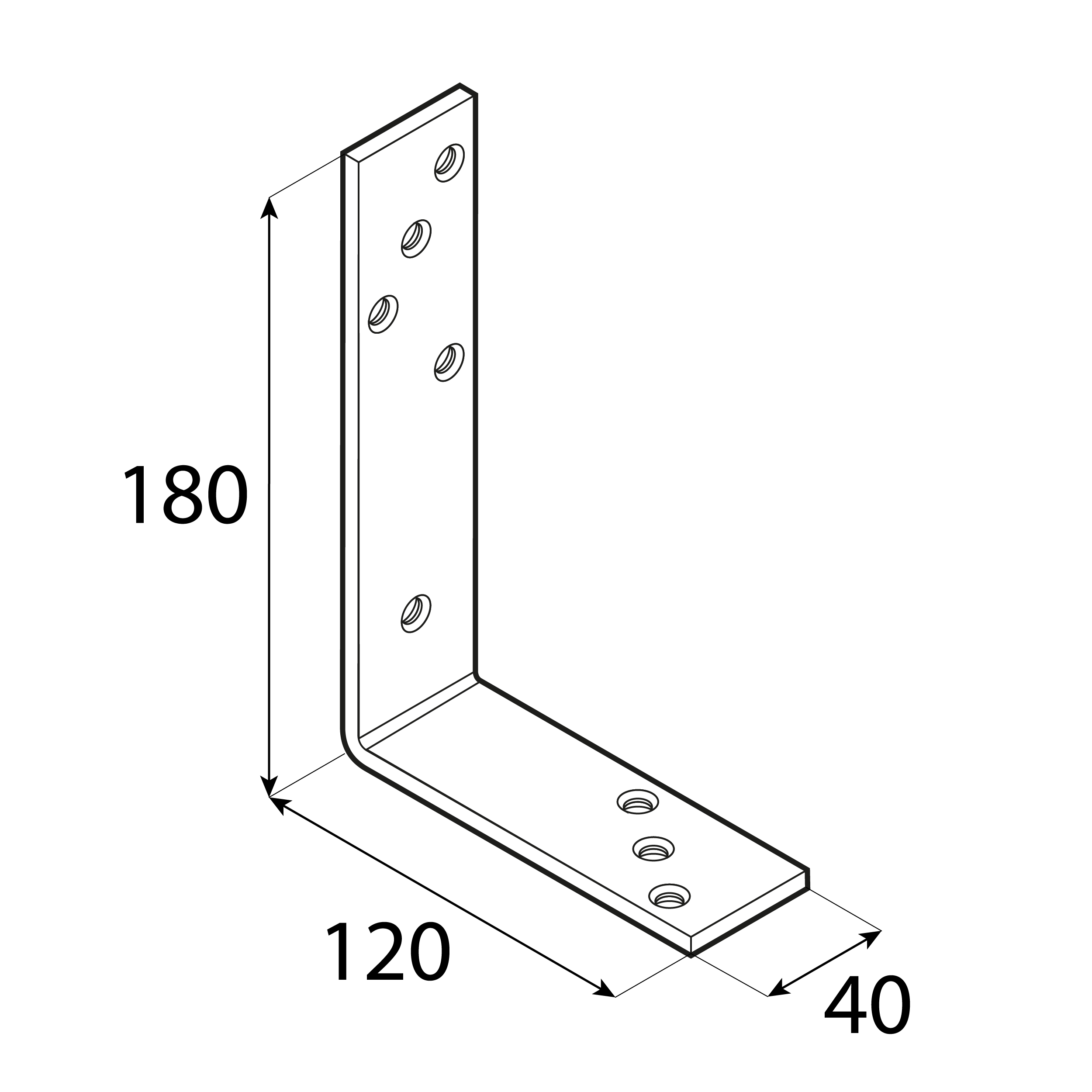 Kątownik stalowy belki - KB 3 | 180x120x40 mm | Złoty Kątownik stalowy belki - KB 3 | 180x120x40 mm | Złoty