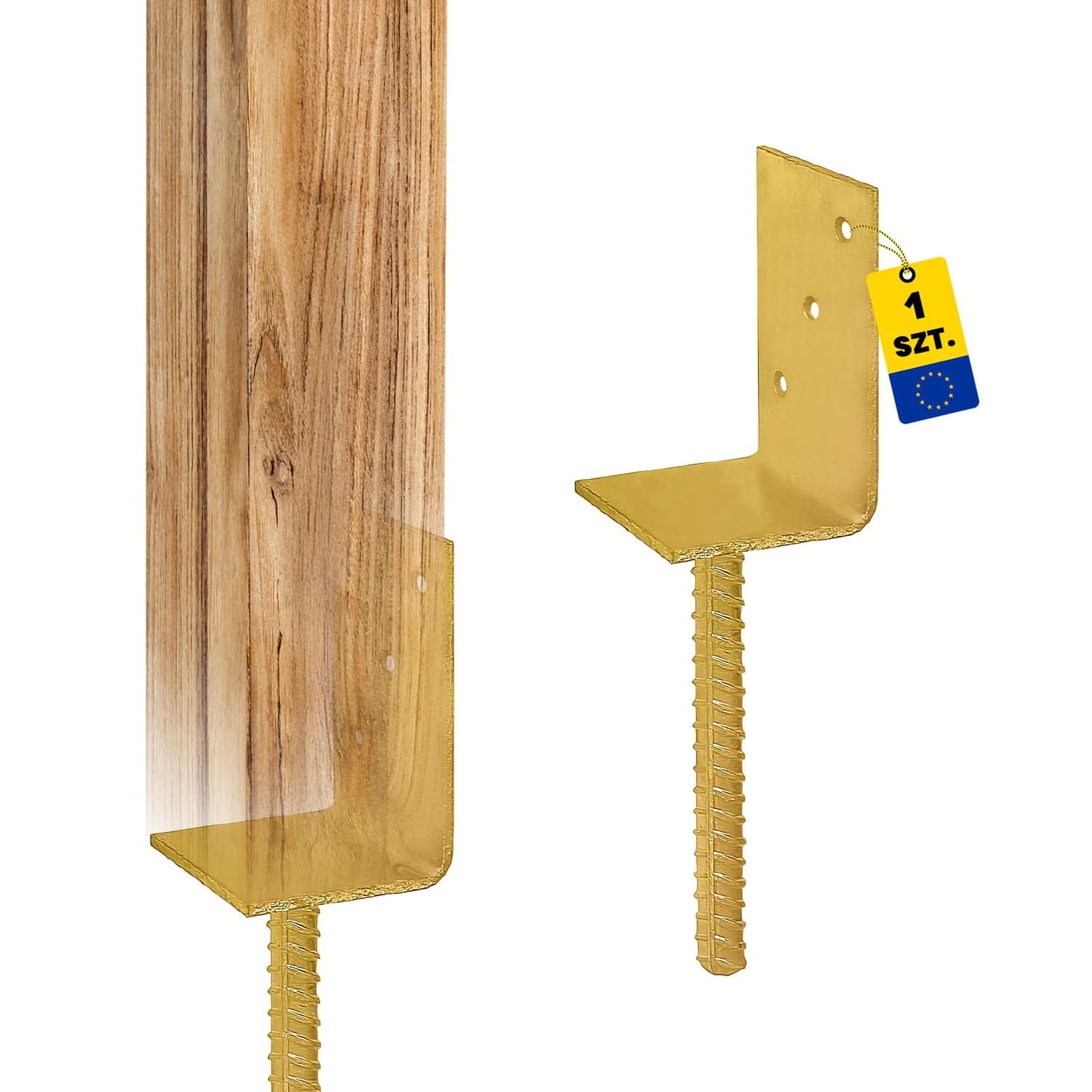 Podstawa słupa kotwa do betonu typ L - PS 84L | Złoty