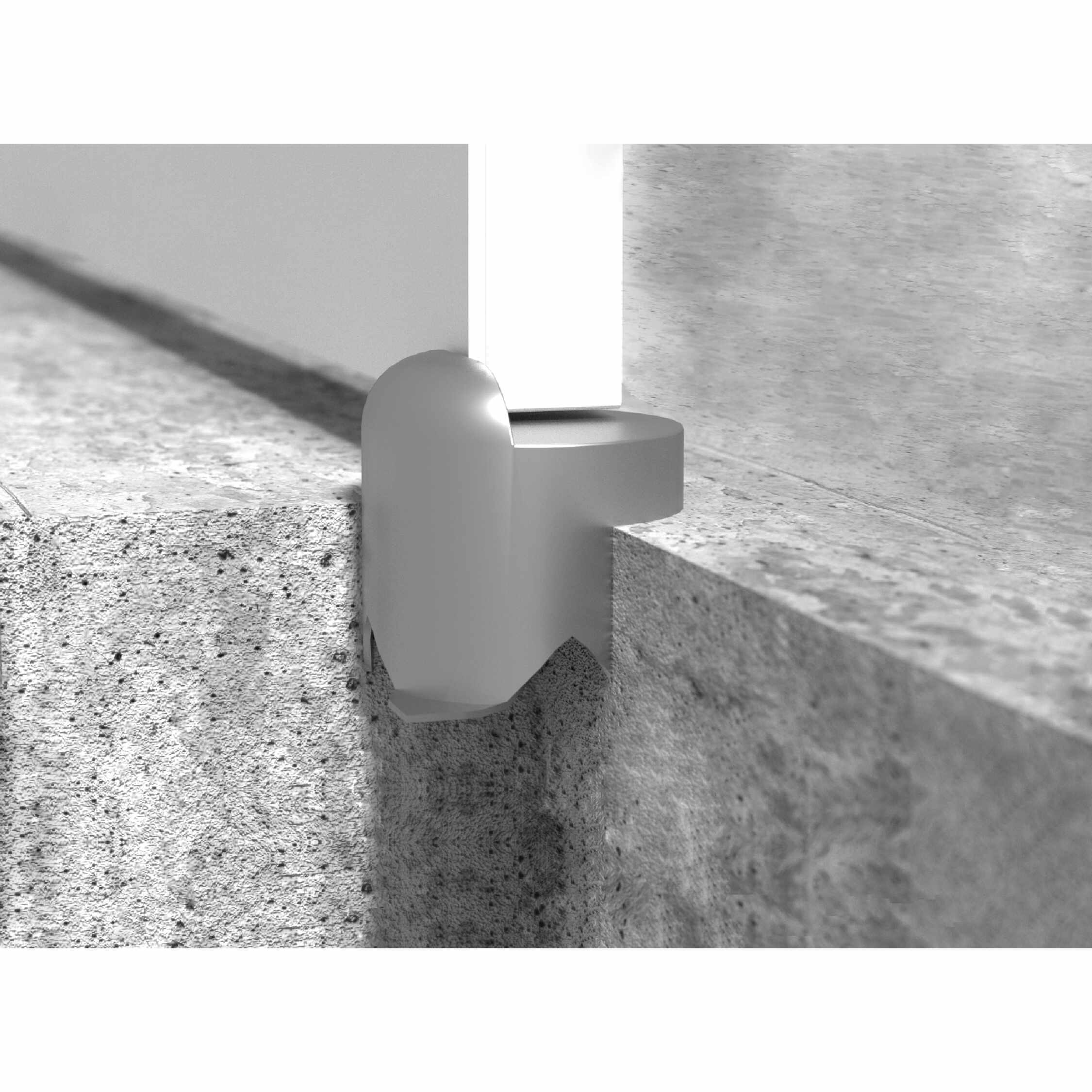 Torstopper zum Einbetonieren - SB | silber | 90 mm Torstopper zum Einbetonieren SB, silber, 90 mm, 90x90x16x1,5 mm, Baustahl S235, montagefertig.