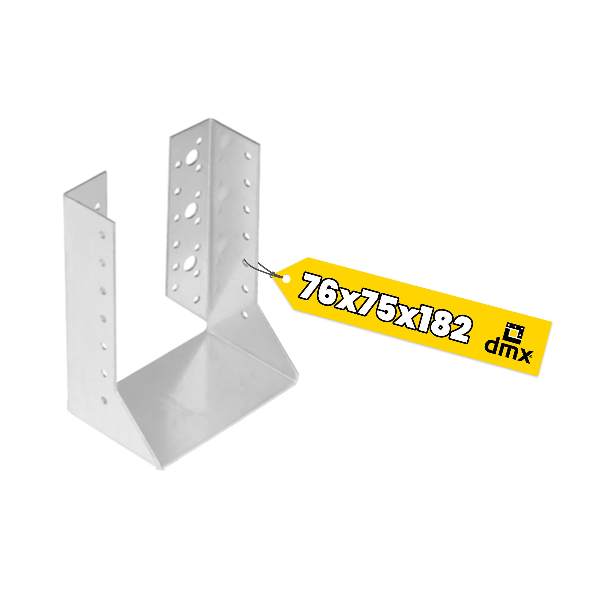 Wieszak belki uchwyt belki drewnianej zagięty - WBZ 25 | 76x182x75 mm | Srebrny