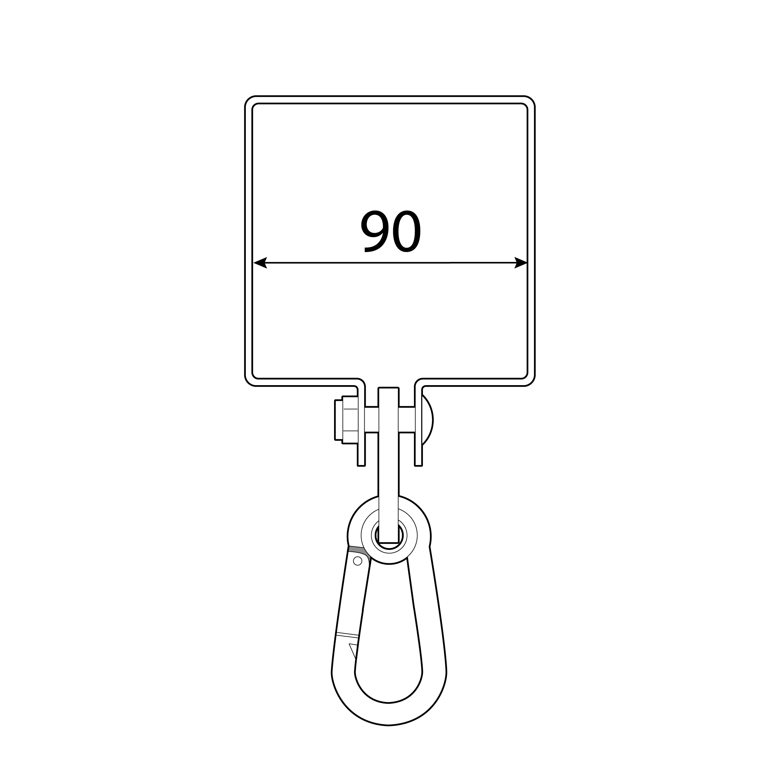 Mocowanie huśtawki z obejmą kwadratową - MHK | 90 mm mm | Złoty Mocowanie huśtawki z obejmą kwadratową - MHK | 90 mm mm | Złoty