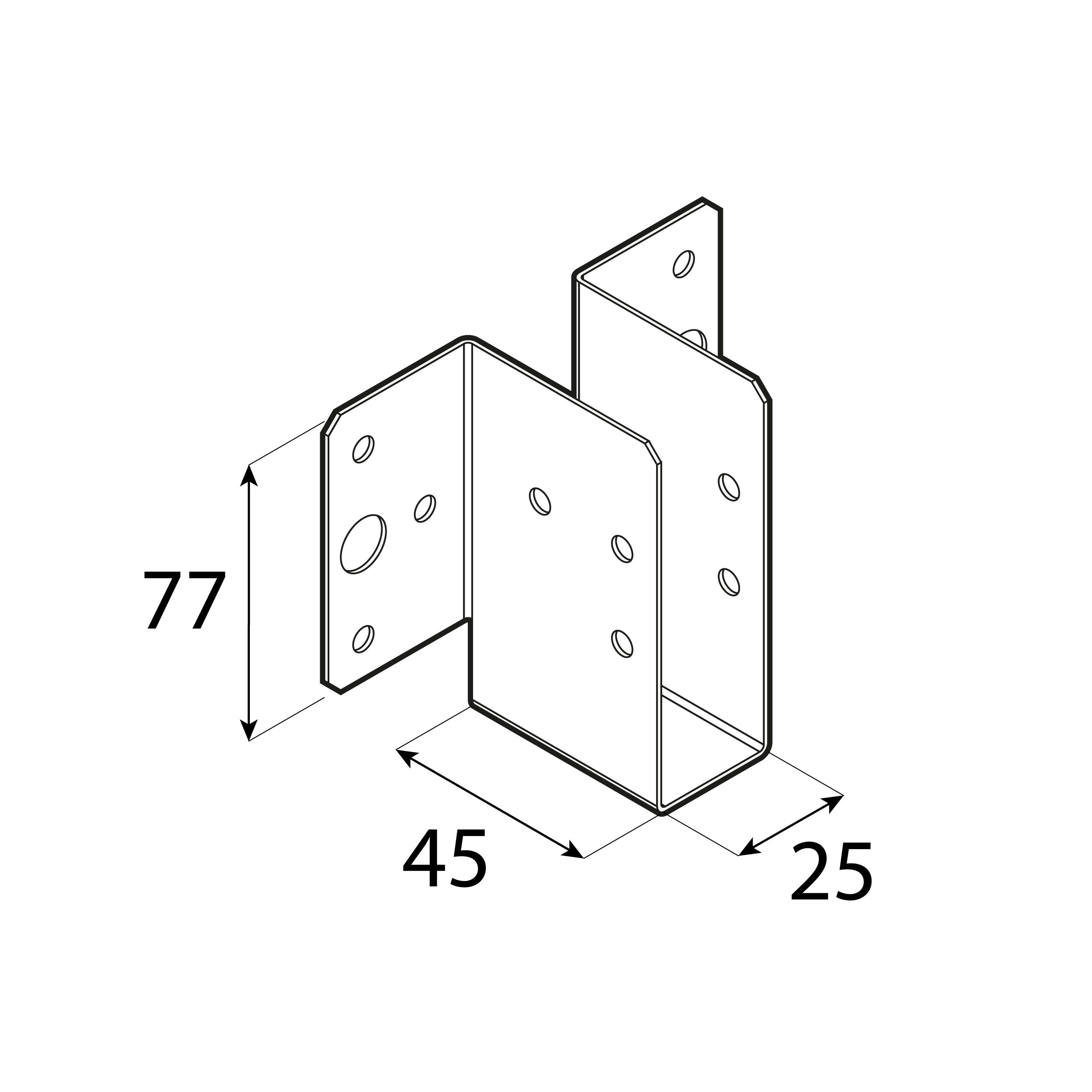 Balkenschuh leicht für Holzlatten Balkenträger Trägerschuh feuerverzinkt - WL 5 | 25x77x45 mm Lichtbalkenaufhänger WL 5, 25x77x45 mm, 25x77x45x1,0 mm, DX51D Baustahl, silber, Schuss 1.