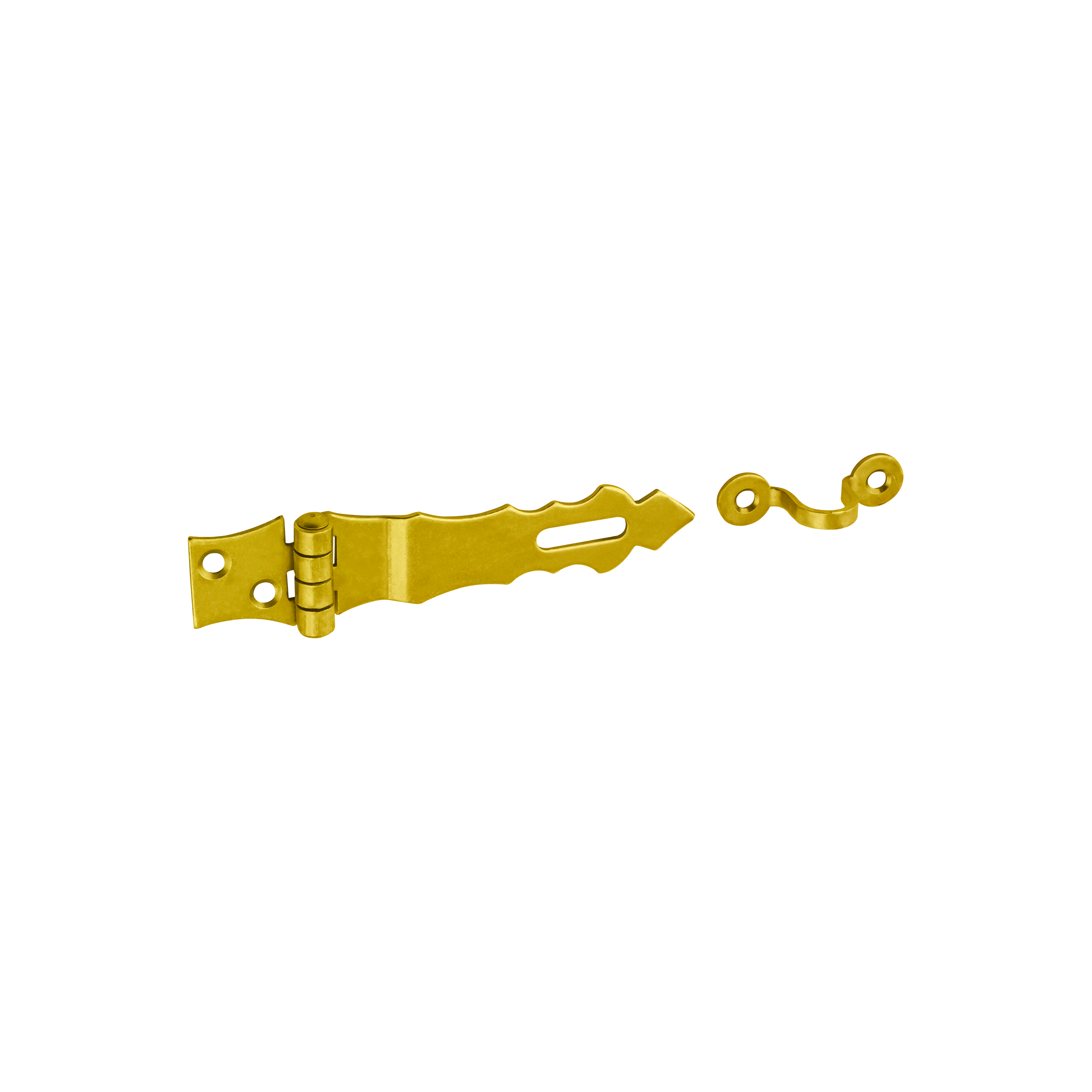 Dekorative Überfalle - ZOZ | verzinkt | 100 mm Zierscharnier mit Verschluss ZOZ, Gold, 100 mm, 100x30x2,0 mm, DC01 Baustahl.