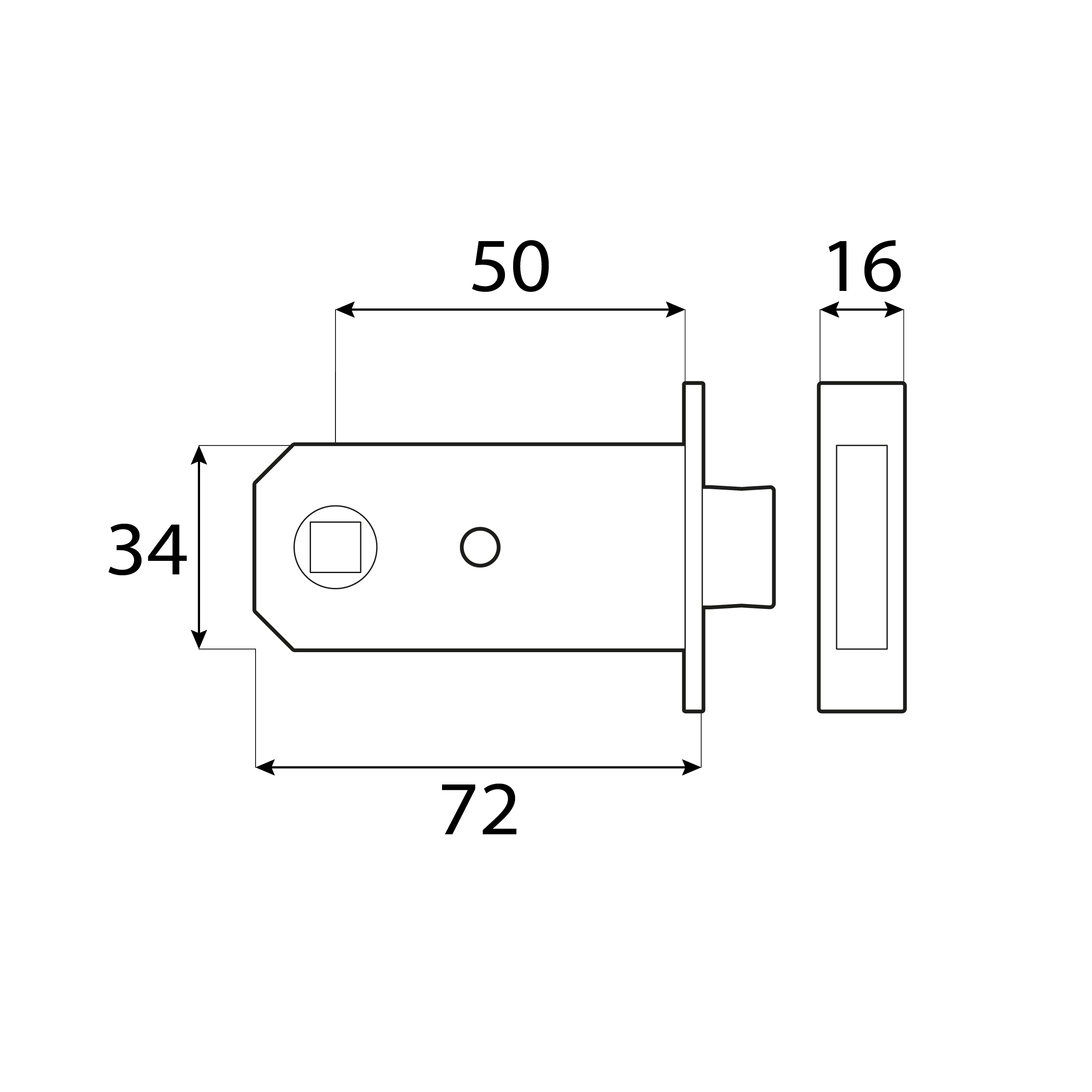 Zamek zapadka do drzwi - WHO  | złoty | 72 mm