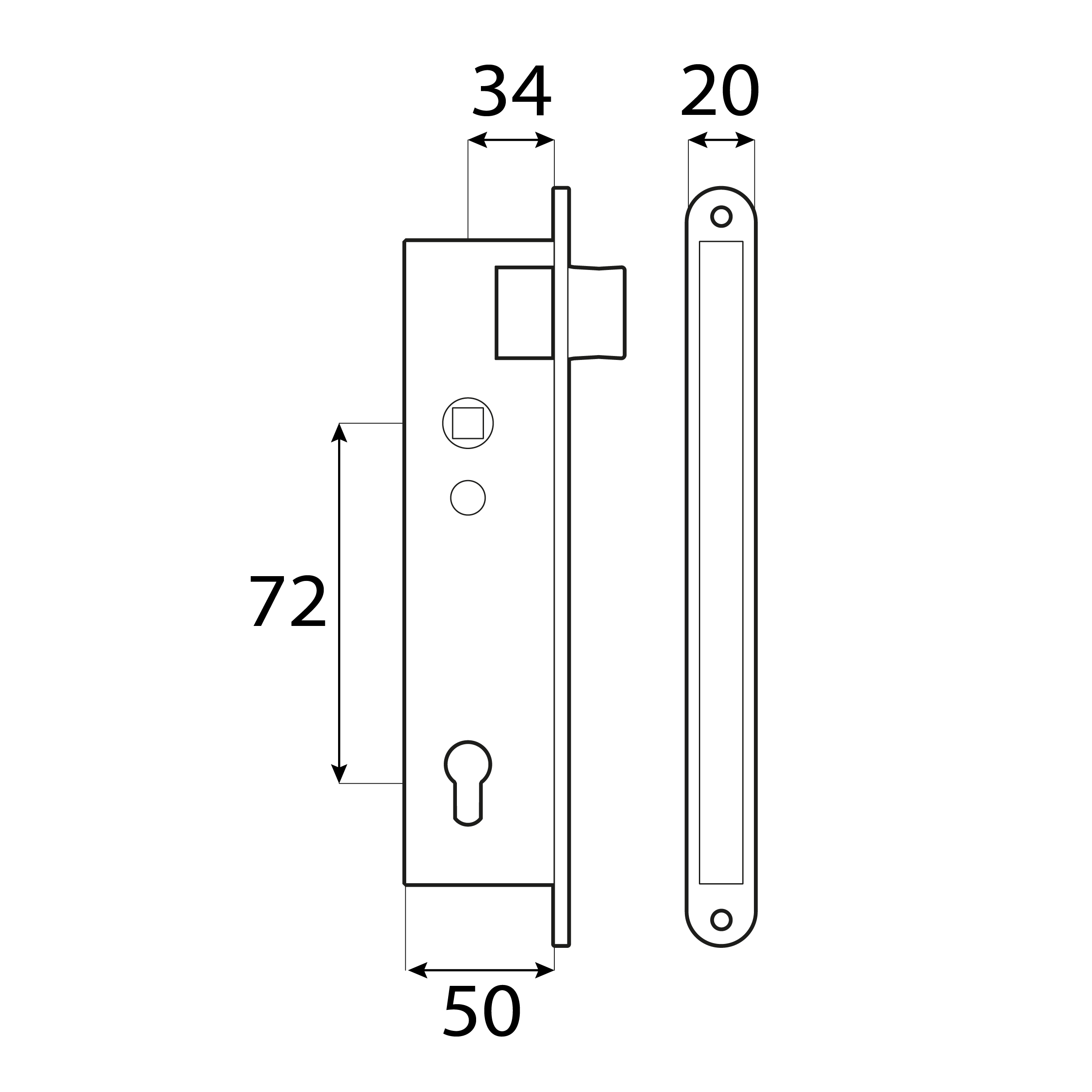 Zamek zapadka do drzwi - WHZ | Czarny | 72 mm Zamek zapadka do drzwi - WHZ | Czarny | 72 mm