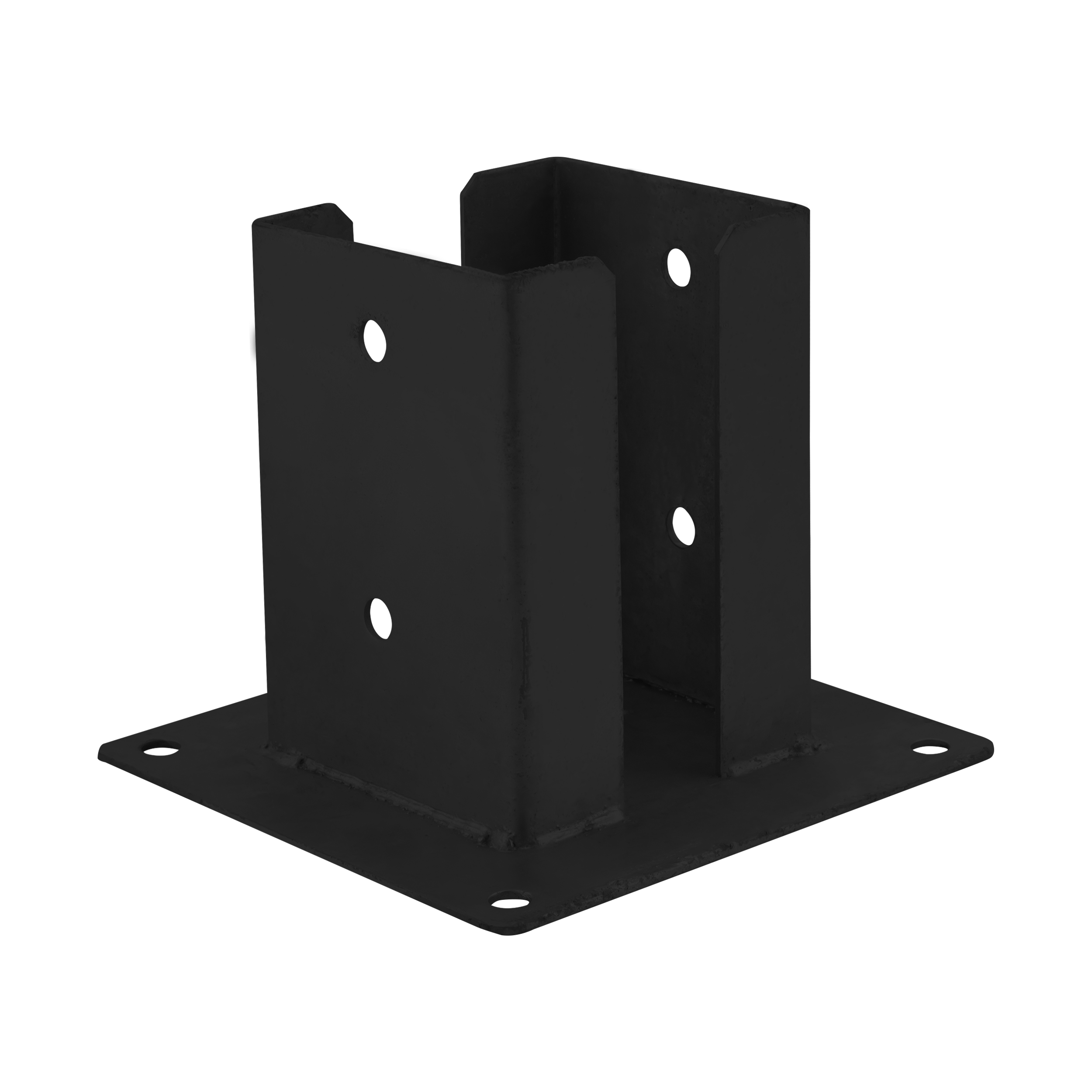 Podstawa słupa kotwa przykręcana podwójna z podstawą prostokątną - PSPD | 90 mm | Czarny