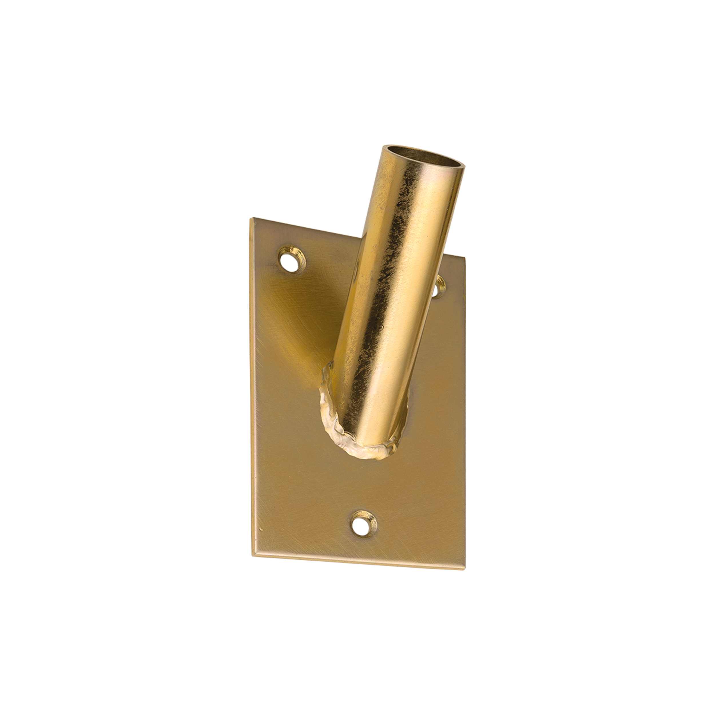 Fahnenstangenhalter einfach - UF | verzinkt | 70 mm Einzelner Fahnenhalter aus Metall UF, gold, 70 mm, 70x110x26x3,0 mm, DC01-Baustahl.