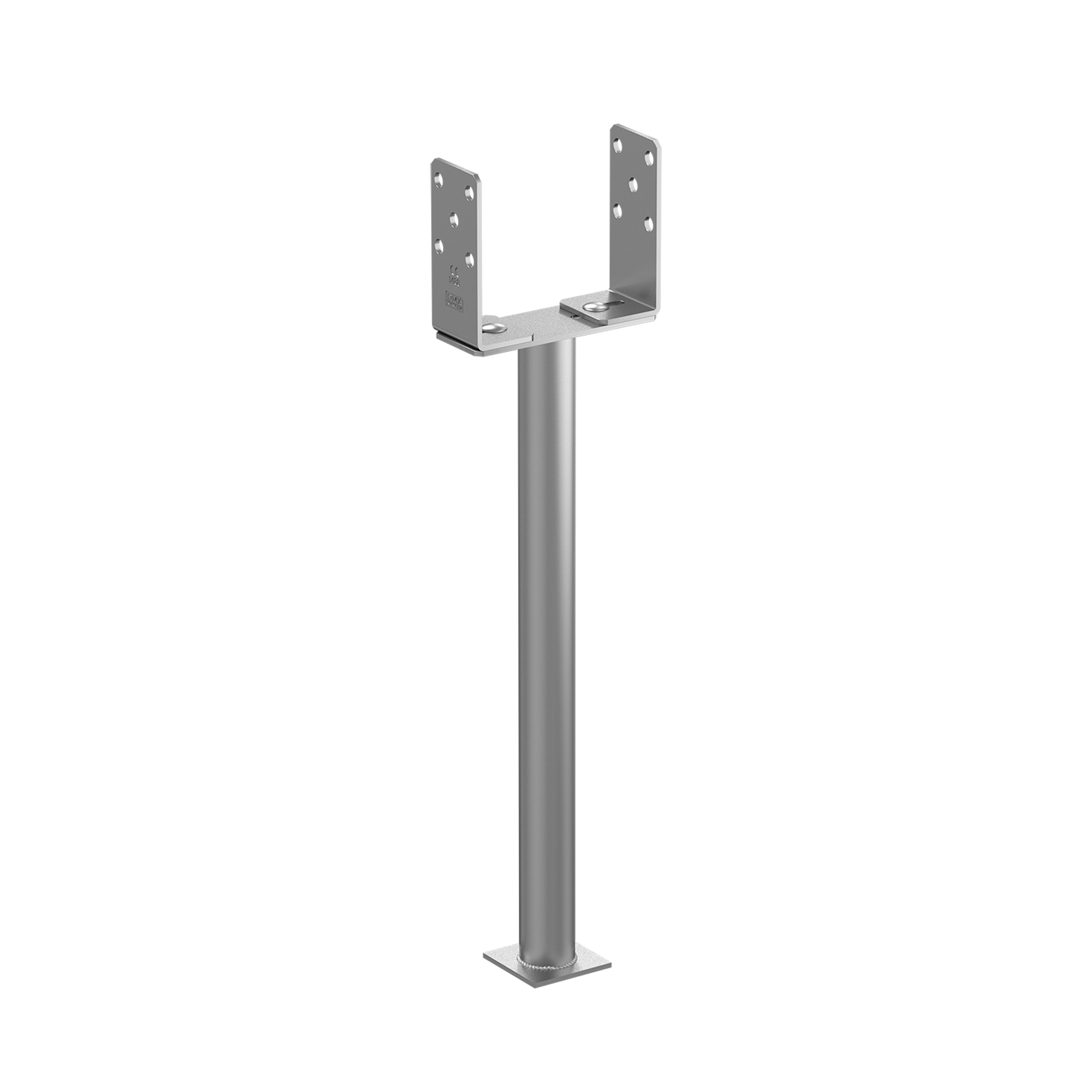 Podstawa słupa kotwa do wmurowania typ U regulowana - PSRU | 60-200 mm | Rura 500 mm