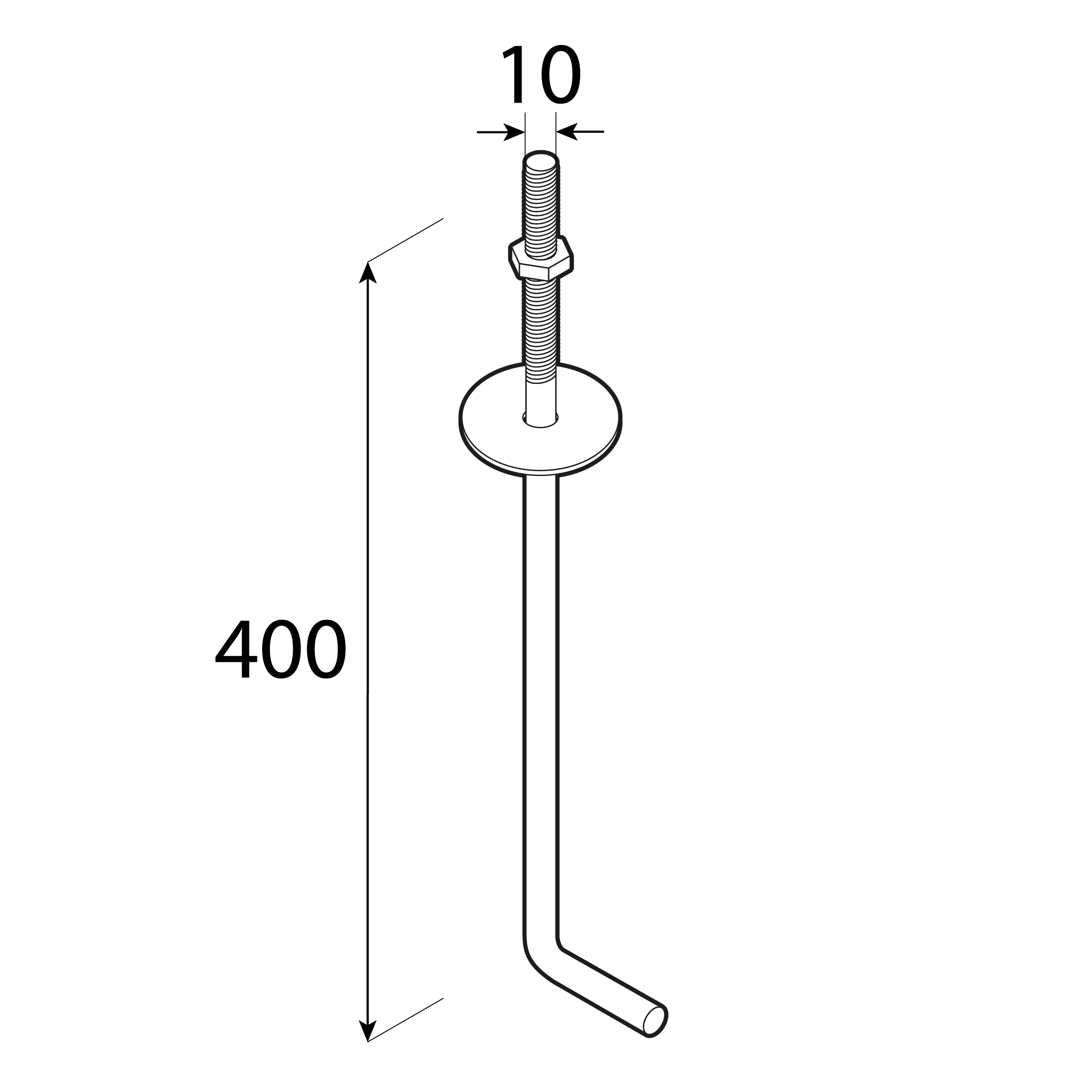 Kotwa budowlana do murłaty - SK 400 | 400 mm