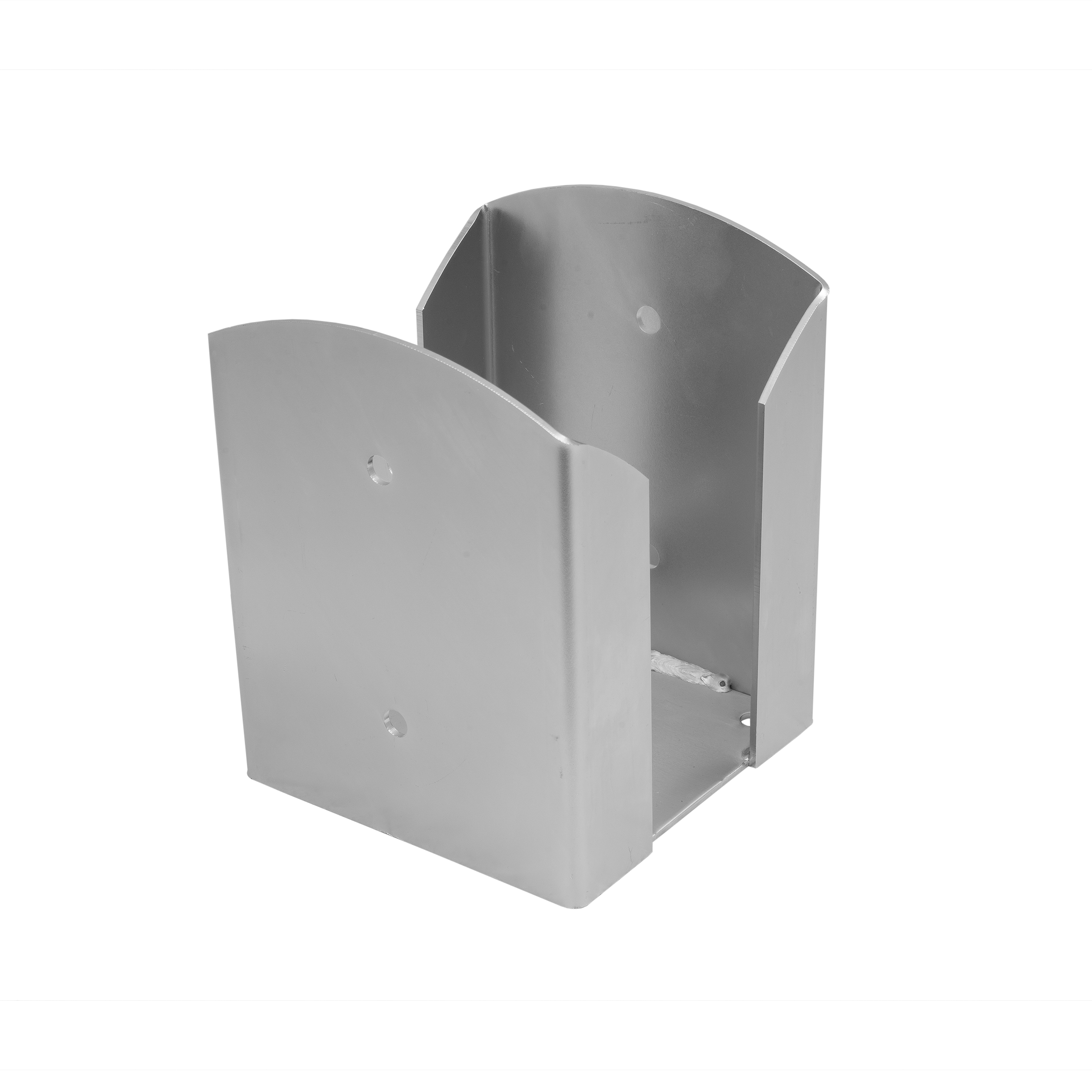 Pfostenträger zum aufdübeln Aufschraubhülse doppelt rechteckig - PSPW | 150 mm | verzinkt Säulenfuß, doppelter rechteckiger Schraubanker PSPW, 150 mm, silber, 151x200x3,0 mm, Schuss 1.
