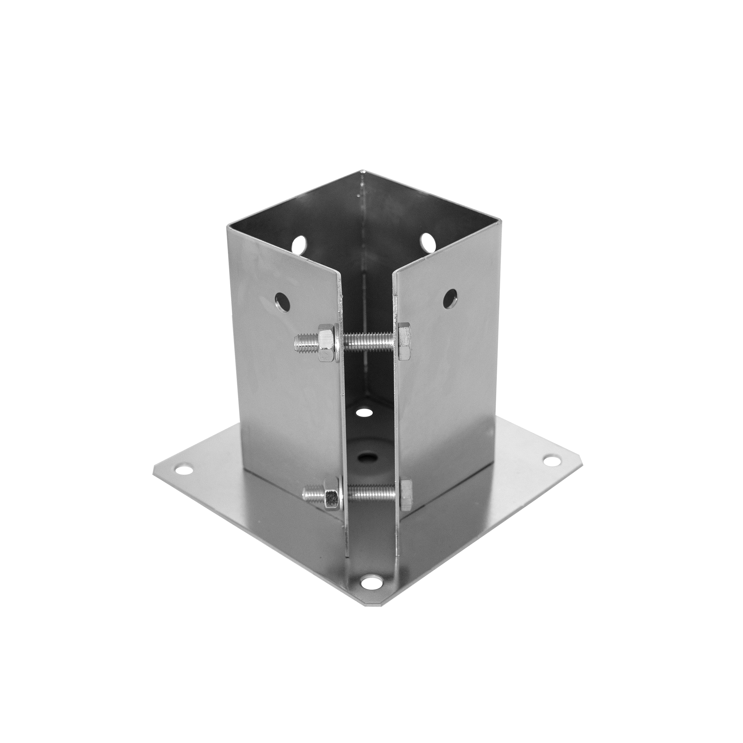 Podstawa słupa z podstawą prostokątną regulowana - PSPA | 100 mm | Srebrny